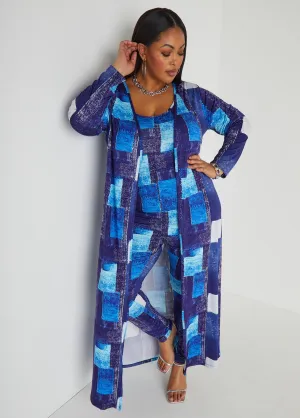 Denim Print Duster