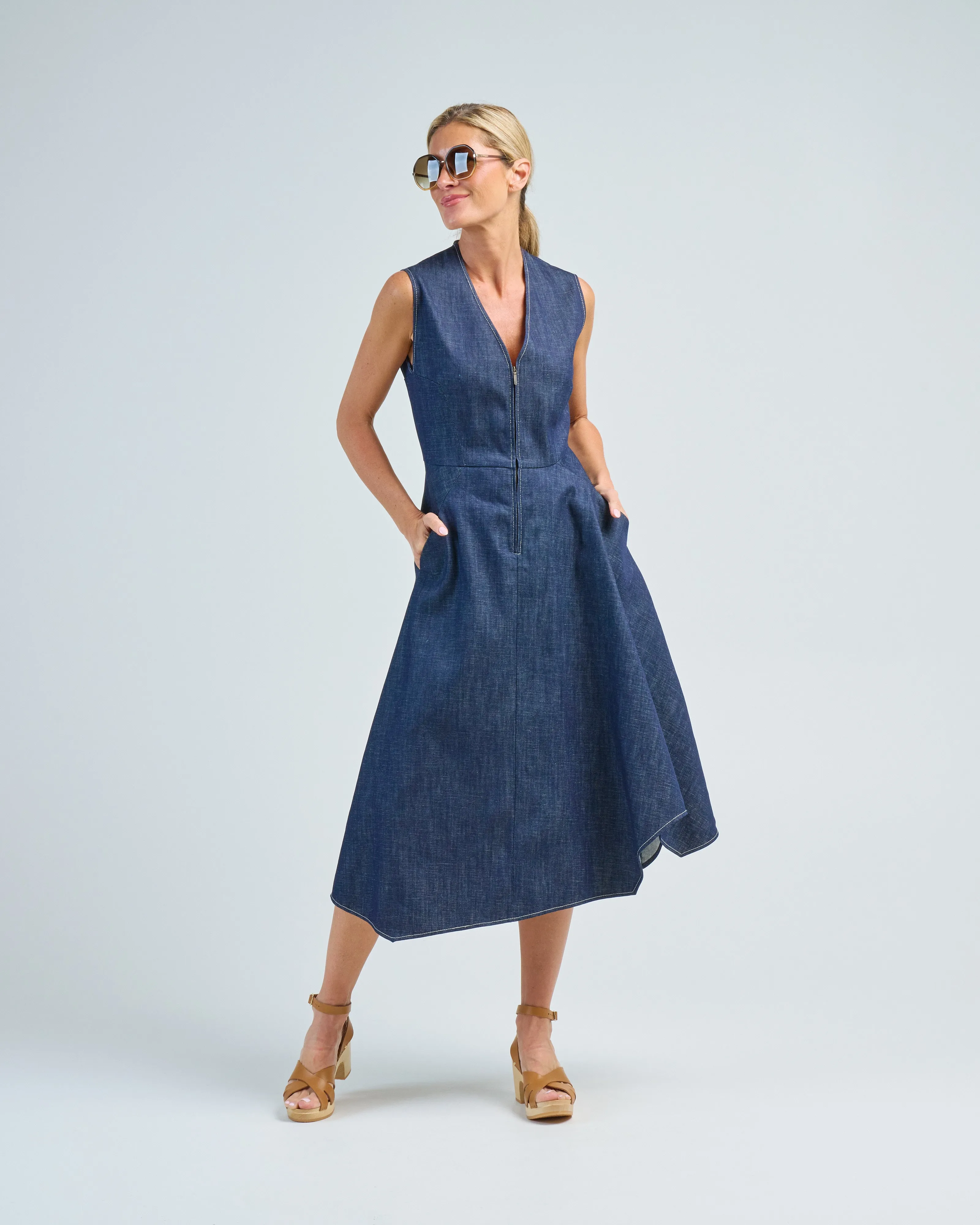 denim wave dress
