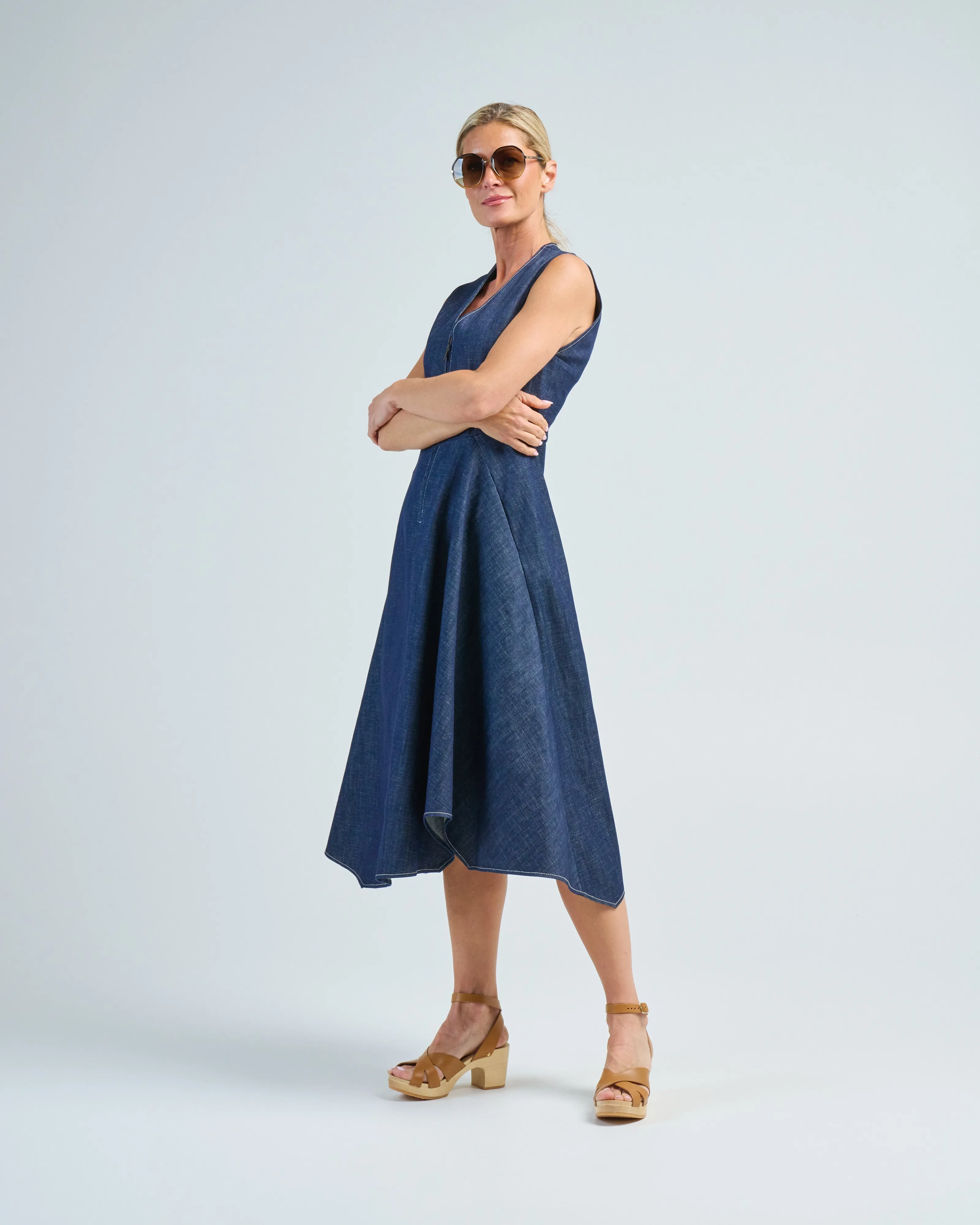 denim wave dress