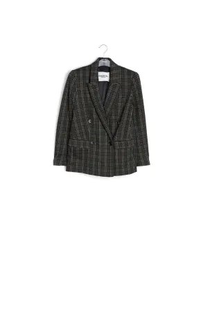 Double-breasted houndstooth blazer