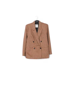 Double-breasted houndstooth blazer