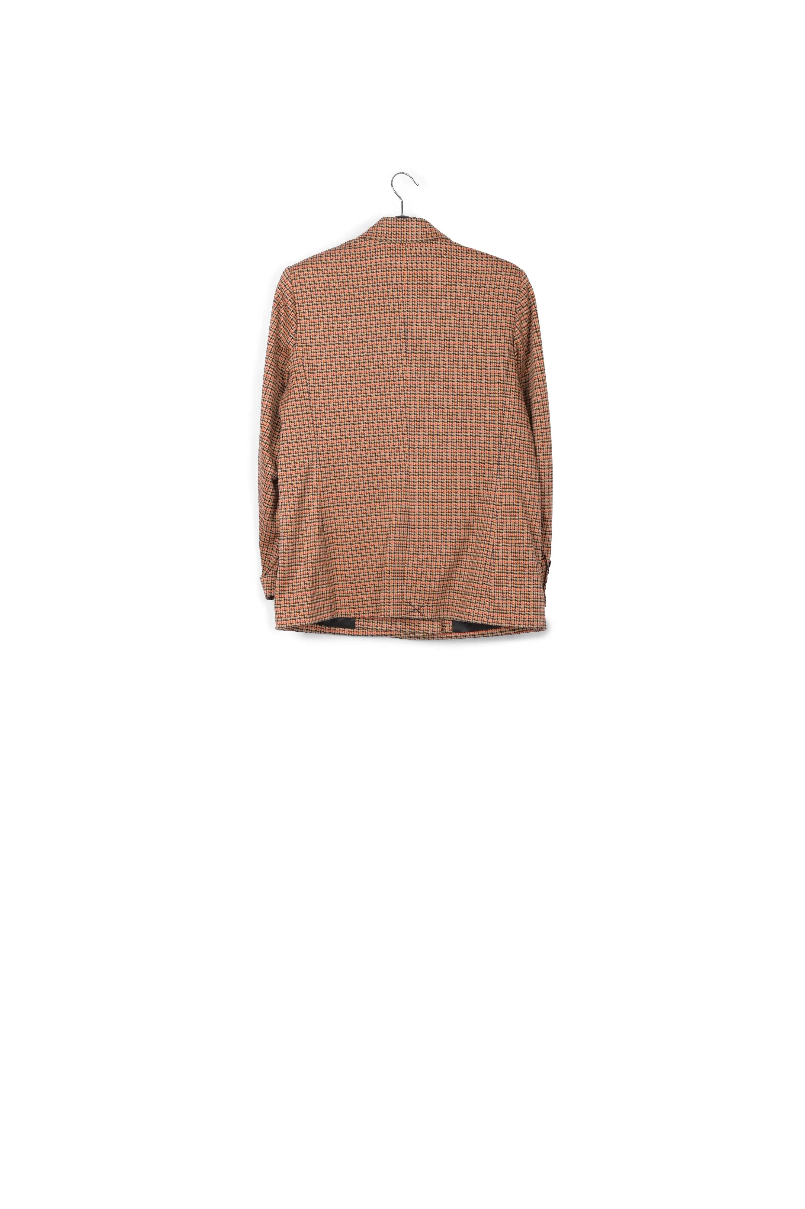 Double-breasted houndstooth blazer