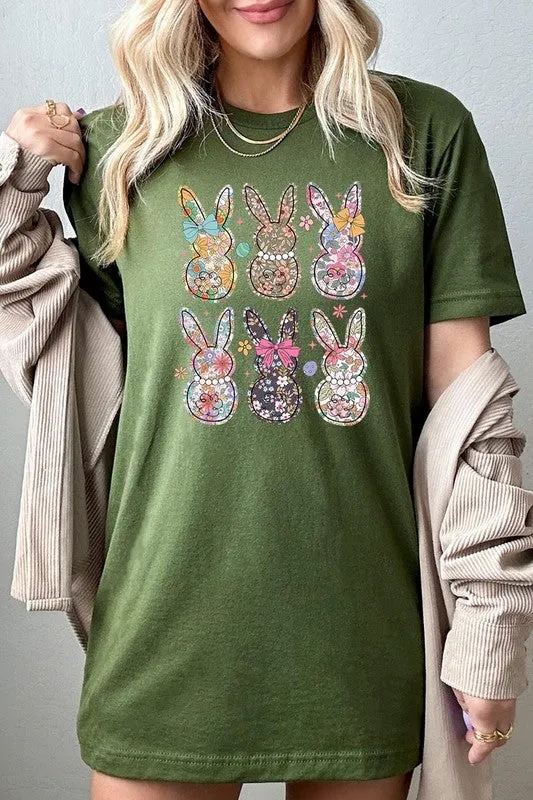 Easter Bunny Floral  Graphic Tee