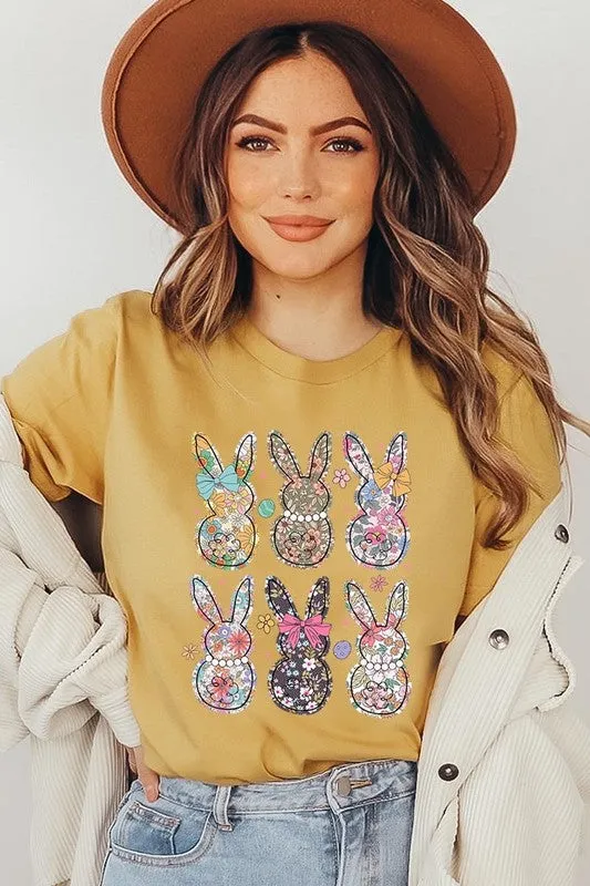 Easter Bunny Floral  Graphic Tee