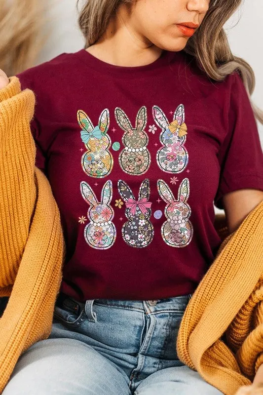 Easter Bunny Floral  Graphic Tee