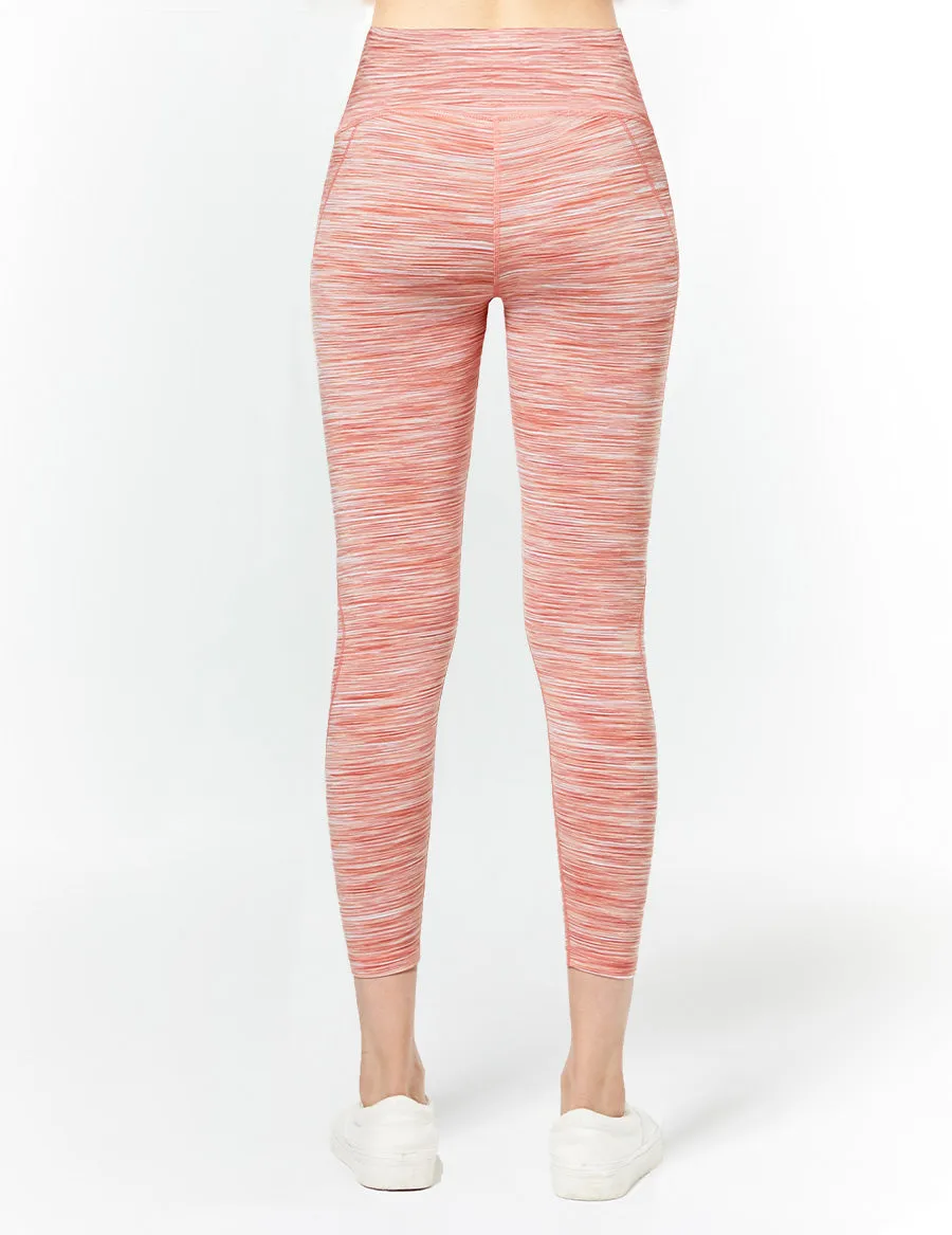 easyoga LA-VEDA Upright Cropped Tights - D66 Honeydew Stripe