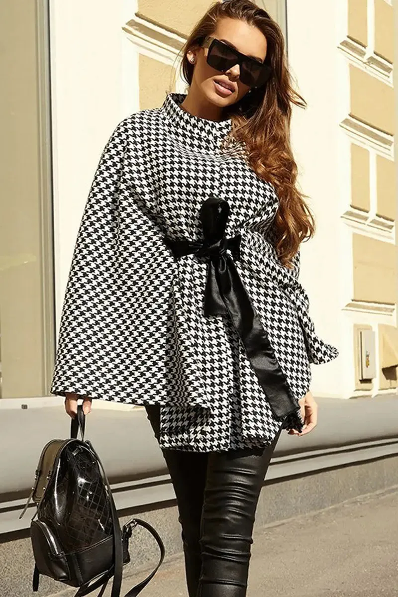 'Eira' Plaid Houndstooth Coat