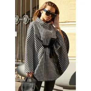 'Eira' Plaid Houndstooth Coat