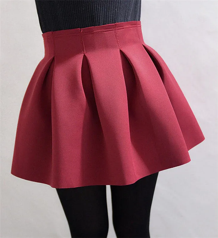 Elegant Good Fashion Red Green Black Mini Skater Skirt Ball Gown With Zipper Skirts For Women