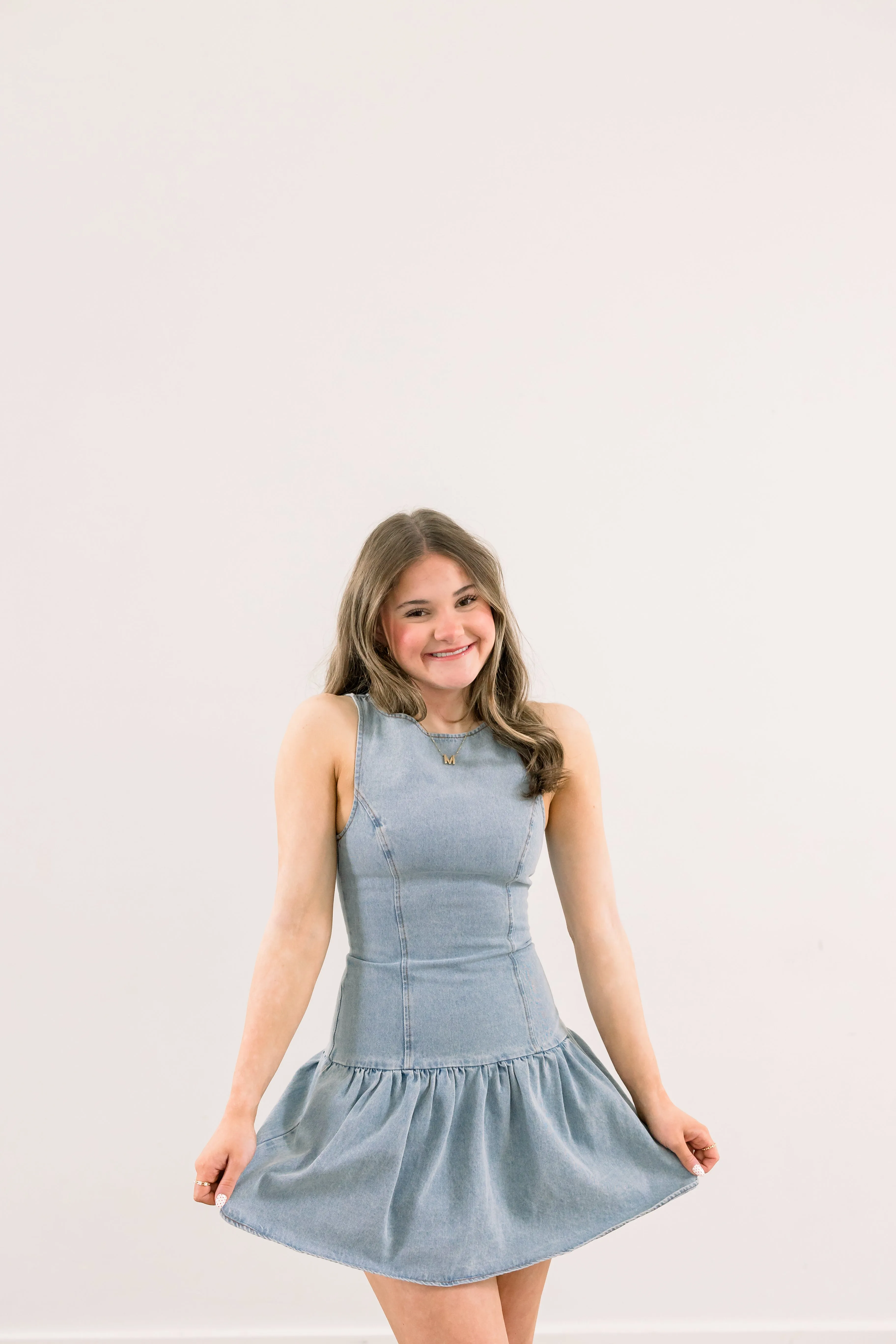 Ellen Low Waist Denim Dress