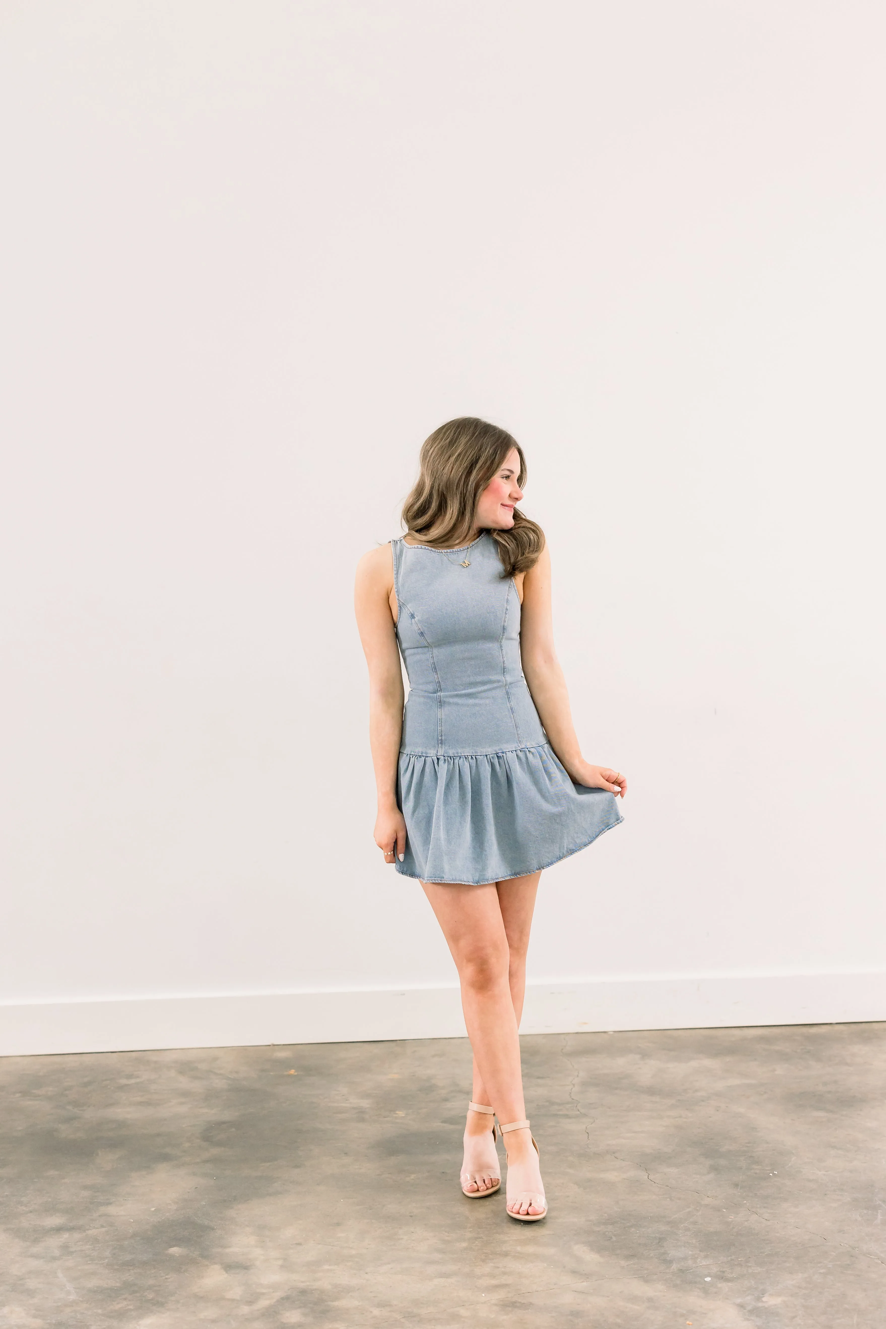 Ellen Low Waist Denim Dress