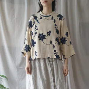 Embroidery Floral Vintage Shirts Spring Blouse