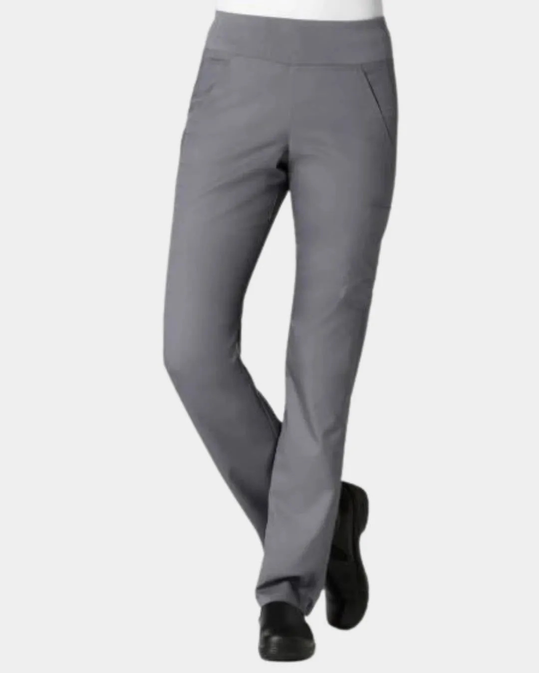 EON Women's 7-Pocket Yoga Waistband Pants - Pewter M Petite - 7338