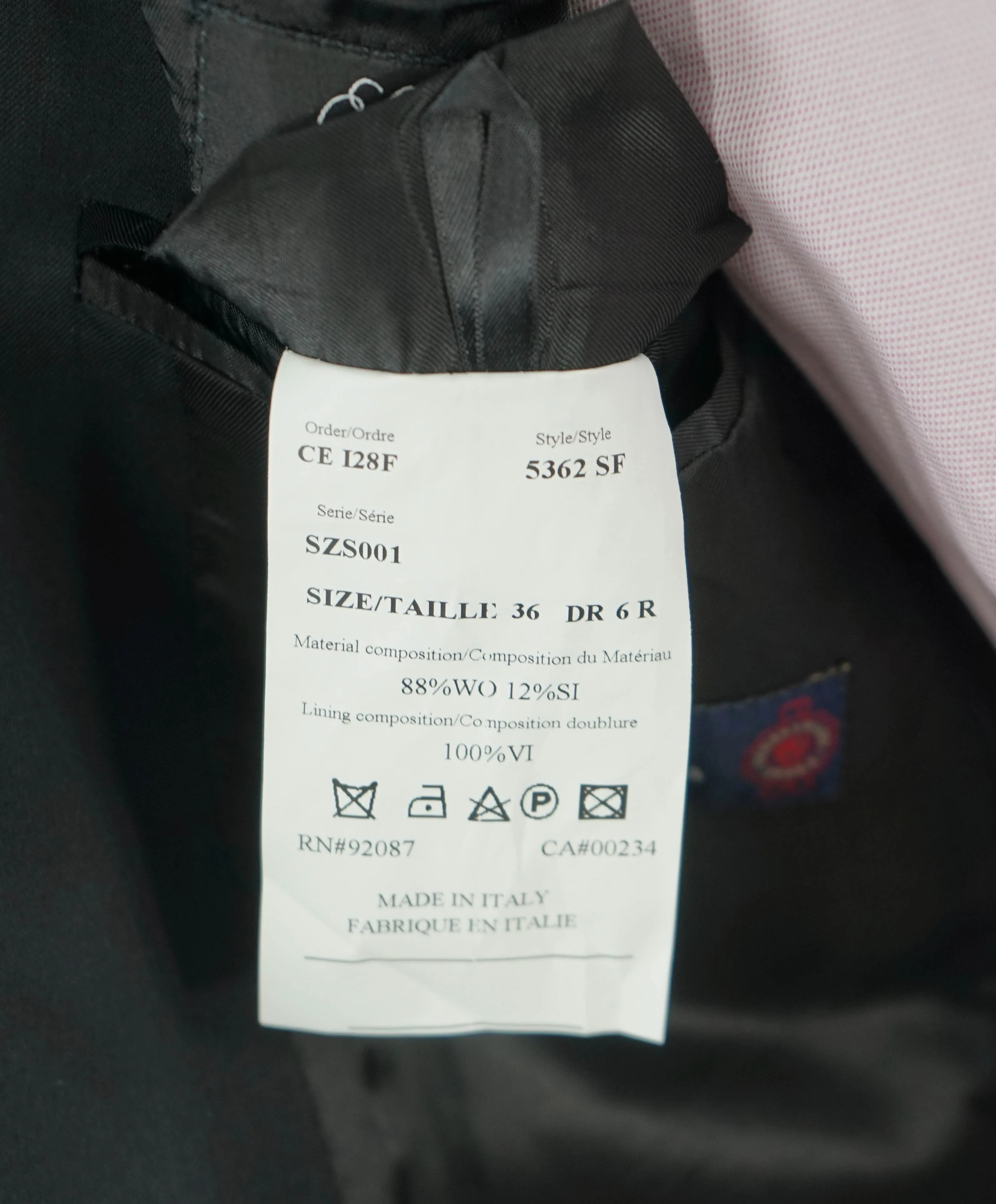 ERMENEGILDO ZEGNA - By SAKS FIFTH AVENUE SILK BLEND "Slim" Black Suit - 36R