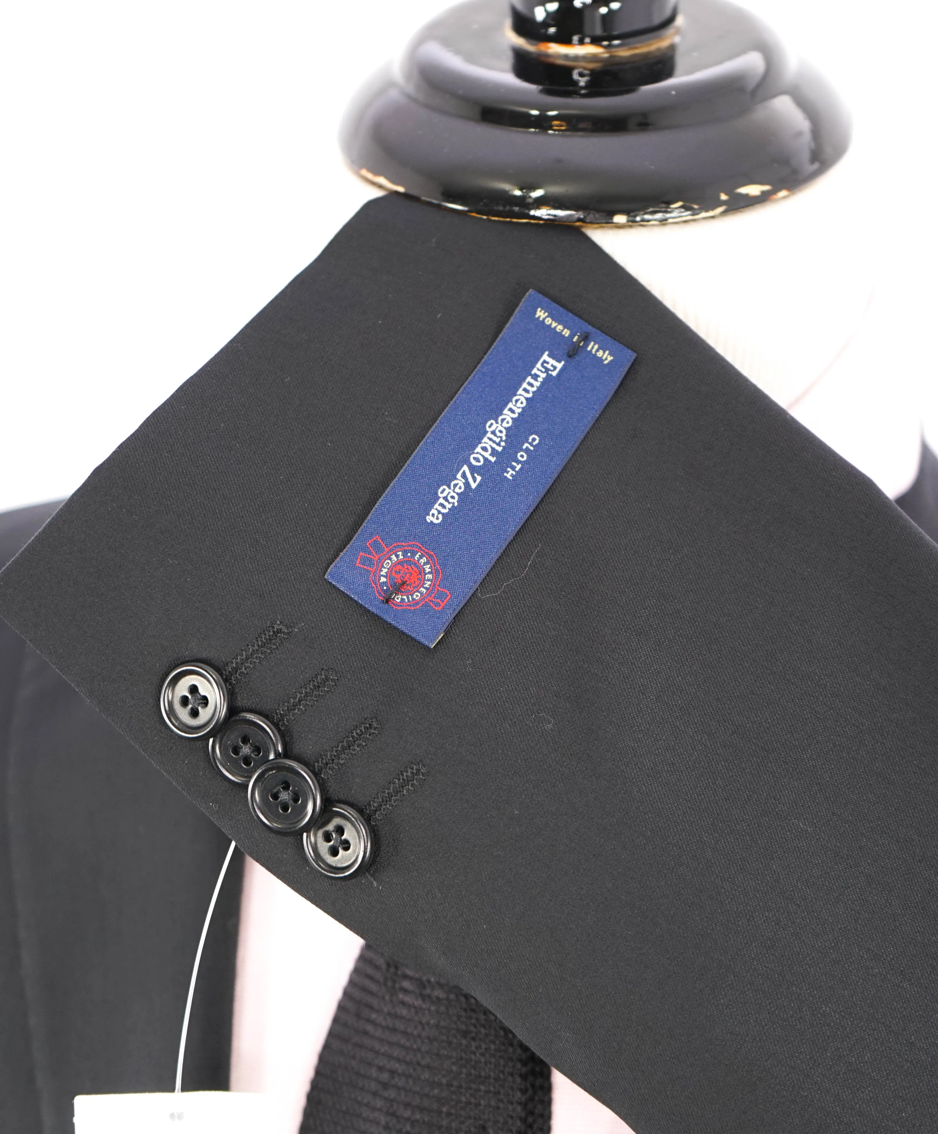 ERMENEGILDO ZEGNA - By SAKS FIFTH AVENUE SILK BLEND "Slim" Black Suit - 36R