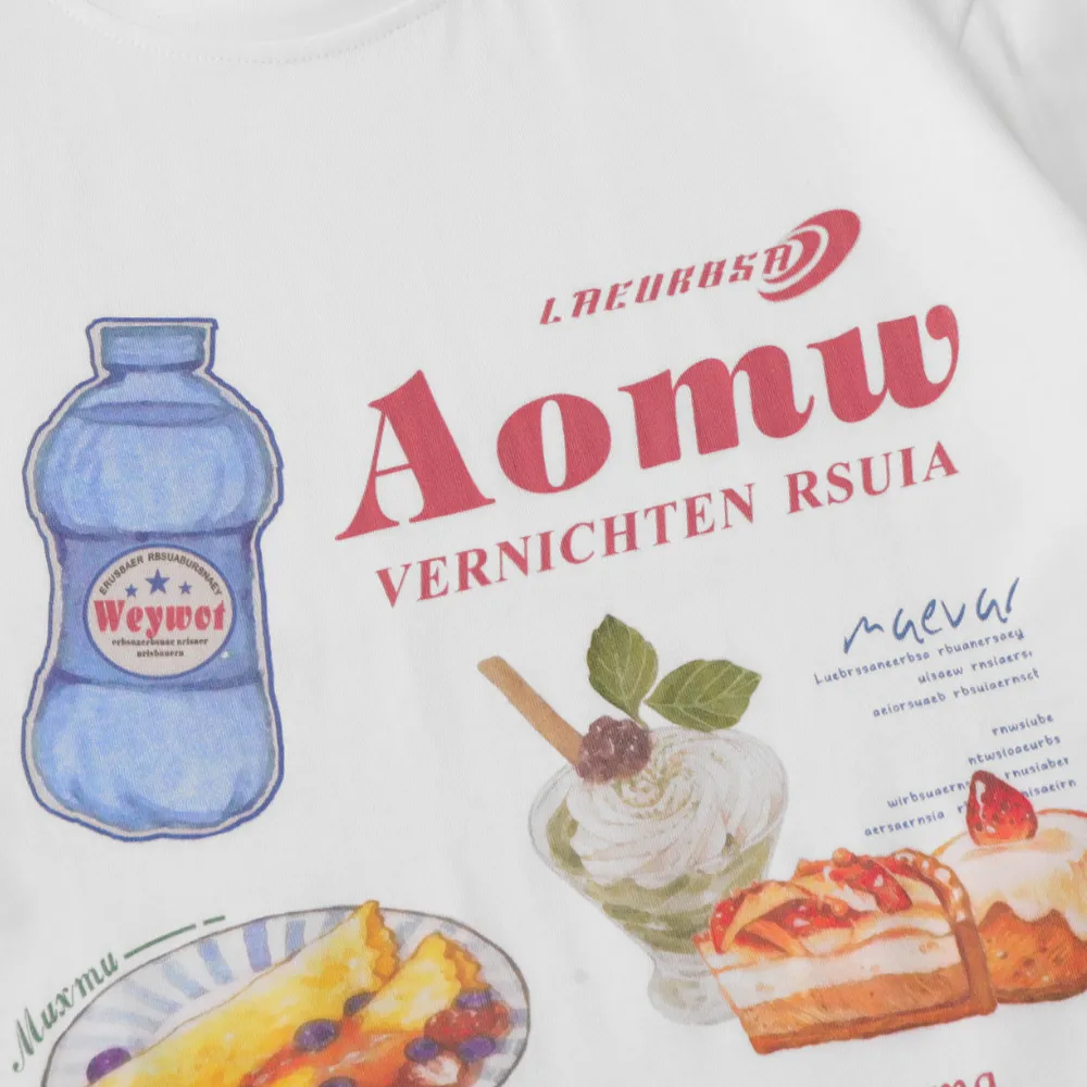 Family Dessert Print Cotton T-shirt