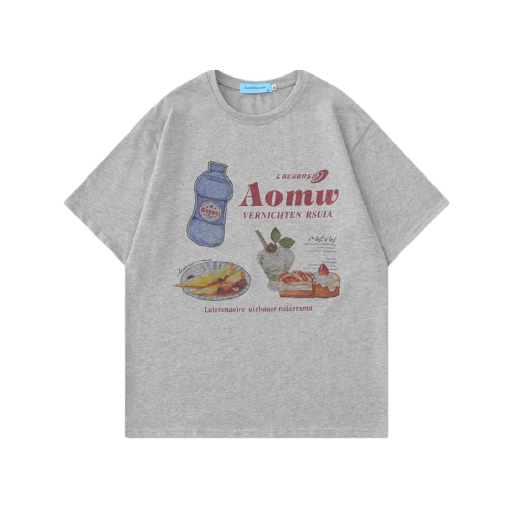 Family Dessert Print Cotton T-shirt