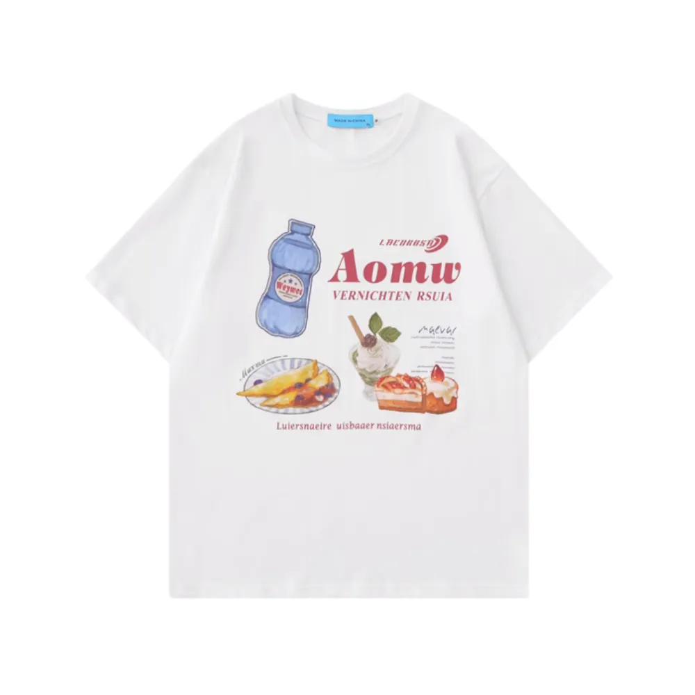 Family Dessert Print Cotton T-shirt