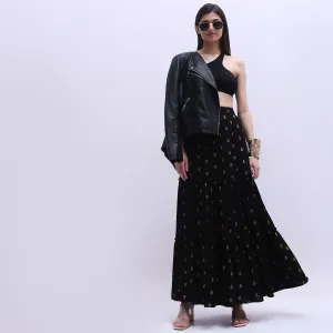 Flare Fit Mid Rise Skirt