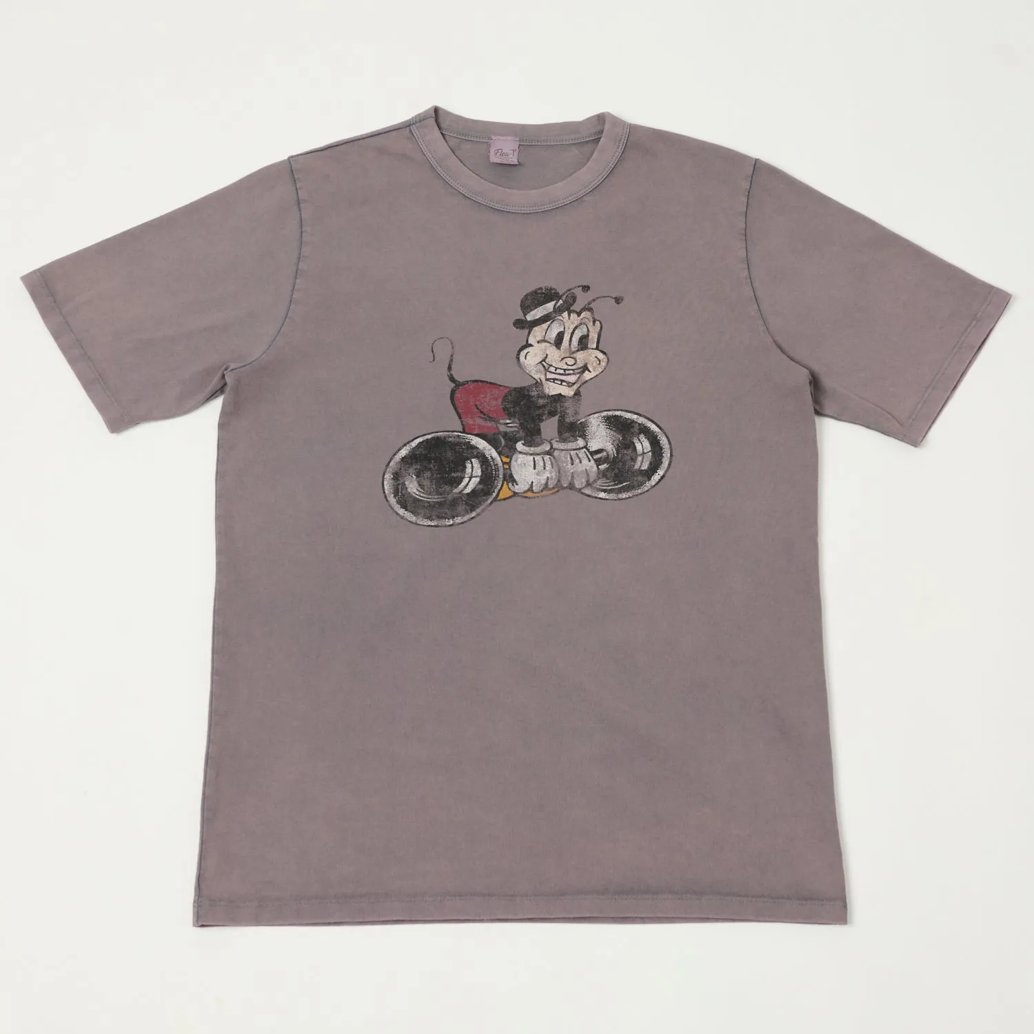 Flea-T 1950s 'Macho Mr. Flea' Short Sleeve T-Shirt - Navy