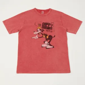 Flea-T 1950s Orange 'Dippy Dawg' Short Sleeve T-Shirt - Red