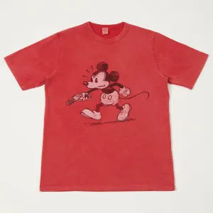 Flea-T 1950s 'Rebel Mickey' Short Sleeve T-Shirt - Red