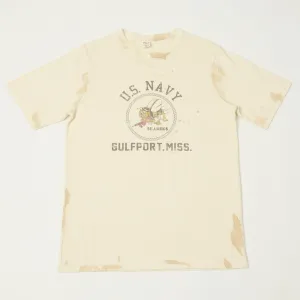 Flea-T 1950s 'Seabees' Short Sleeve T-Shirt - White