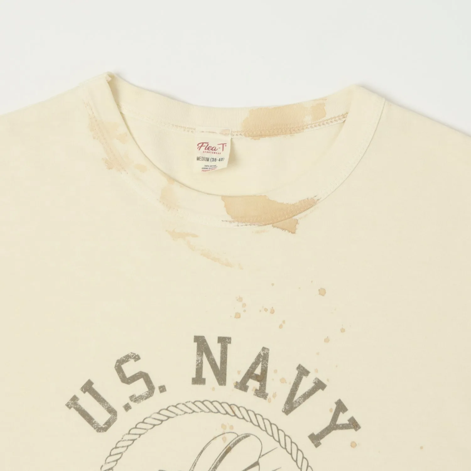 Flea-T 1950s 'Seabees' Short Sleeve T-Shirt - White