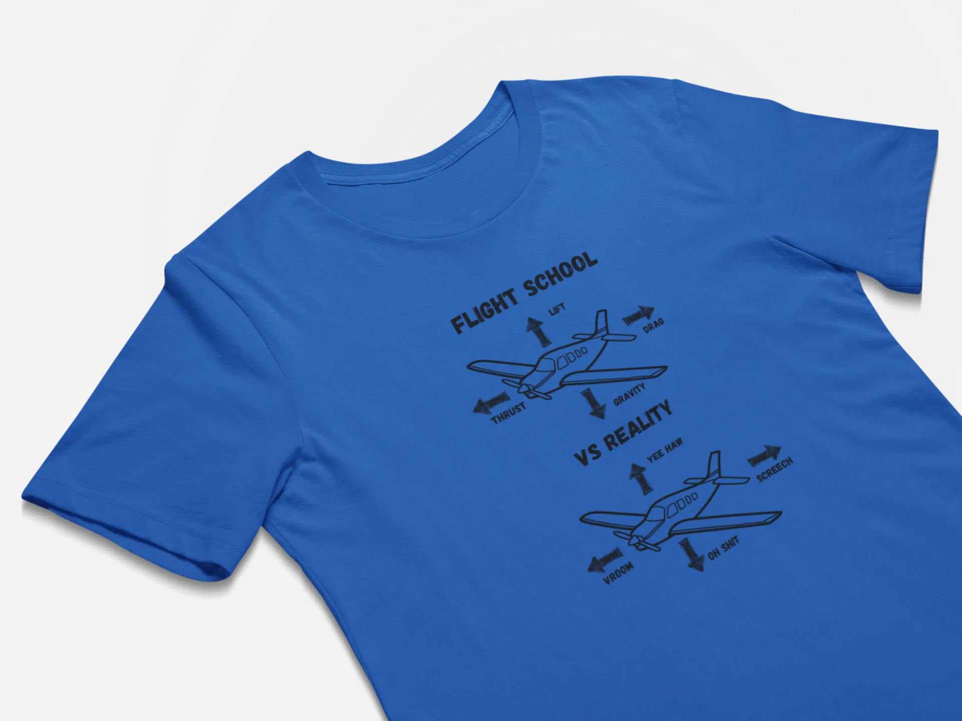 Flight School vs Reality Funny Pilot T-Shirt Gifts