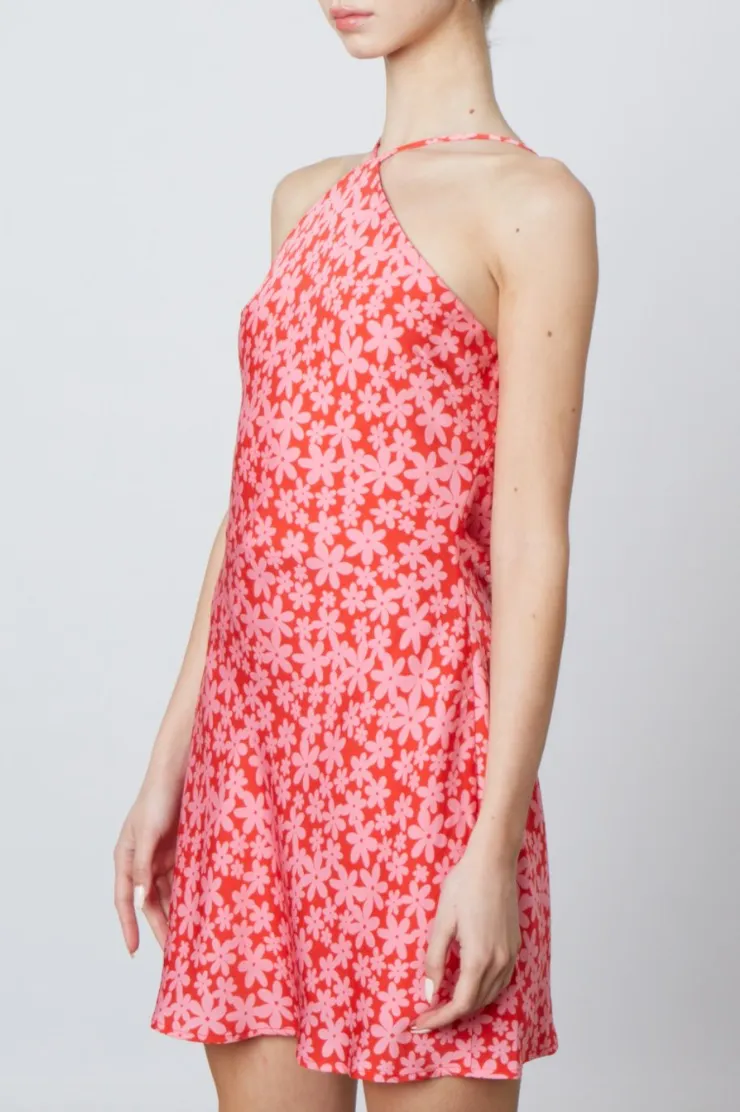 Floral Halter Mini Dress