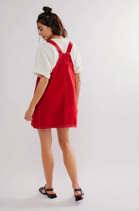 Free People Heart Eyes Overall Smock Mini