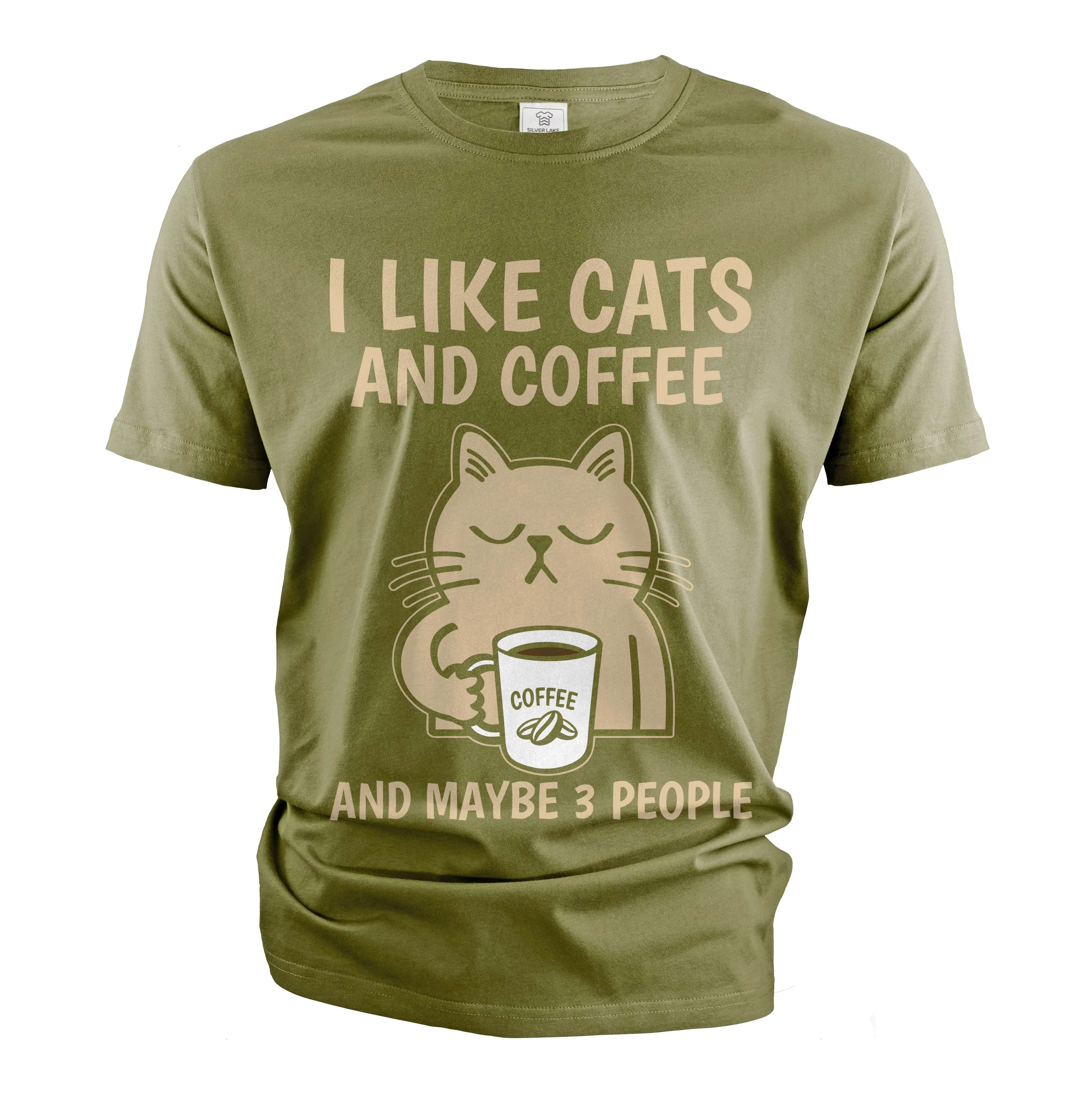 Funny Coffee and Cats T-shirt I like cats coffee and maybe 3 people Christmas funny gift for her him