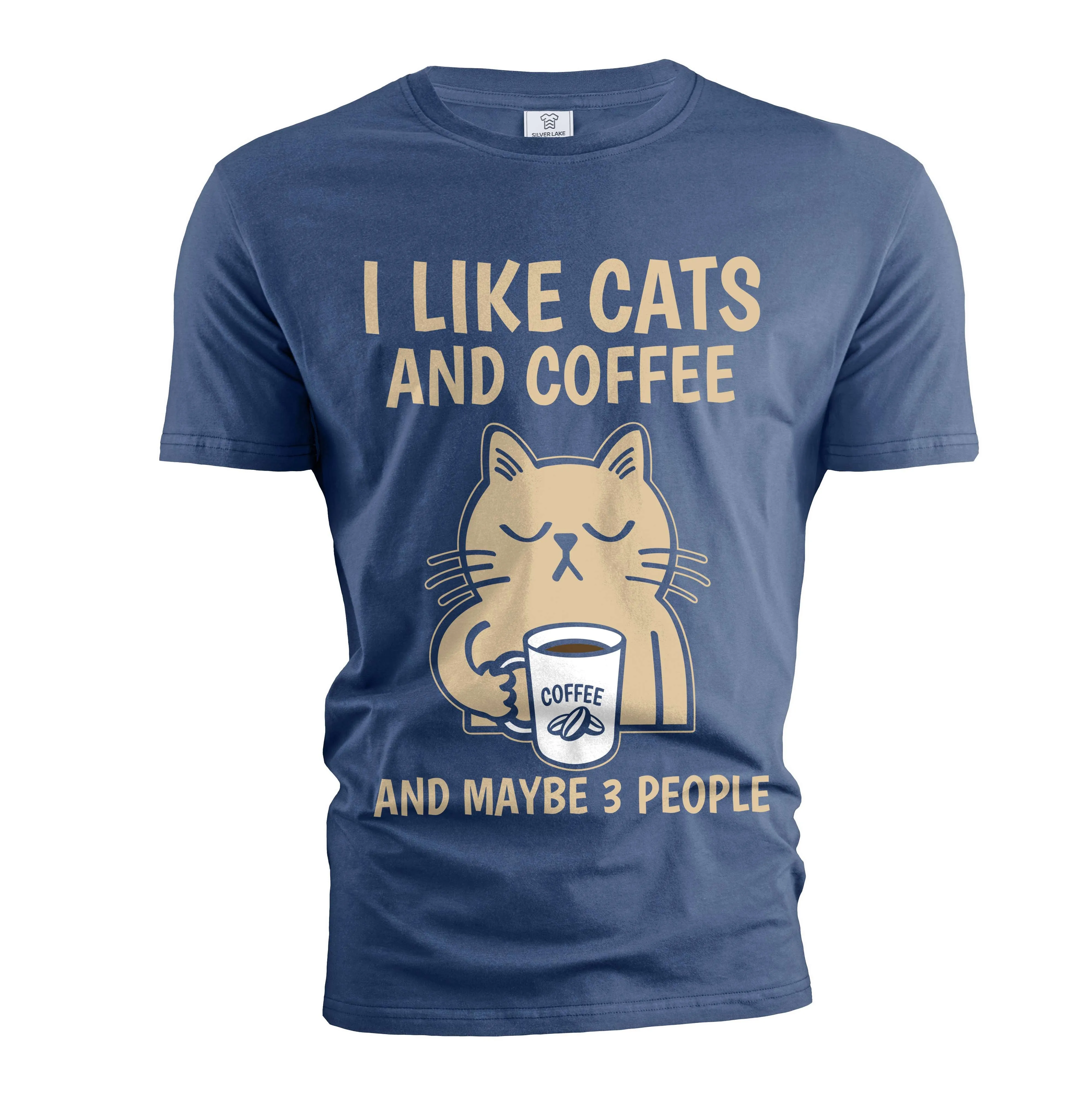 Funny Coffee and Cats T-shirt I like cats coffee and maybe 3 people Christmas funny gift for her him