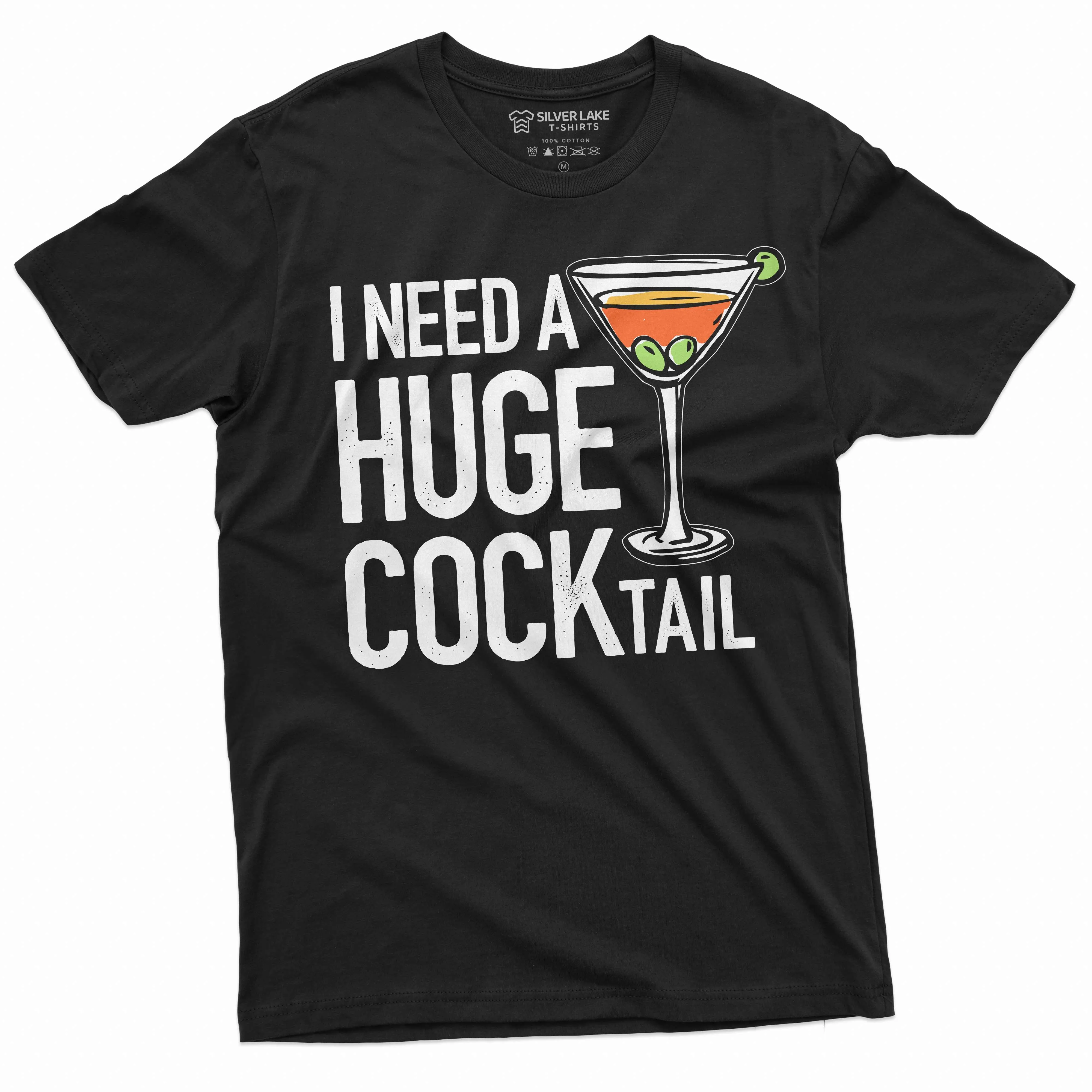 Funny Party T-shirt I need a huge cocktail humorous saying Christmas gift adult tee shirt