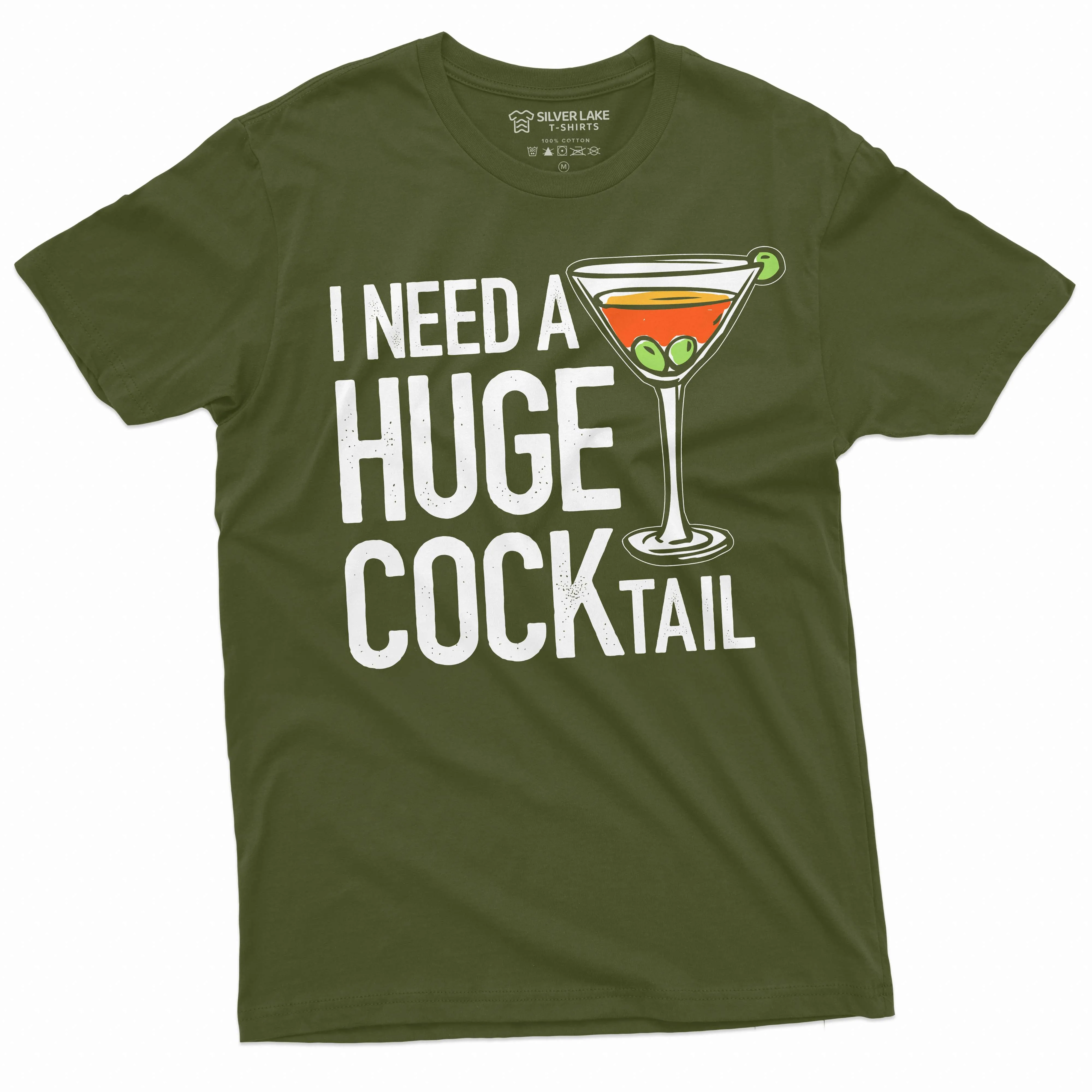 Funny Party T-shirt I need a huge cocktail humorous saying Christmas gift adult tee shirt