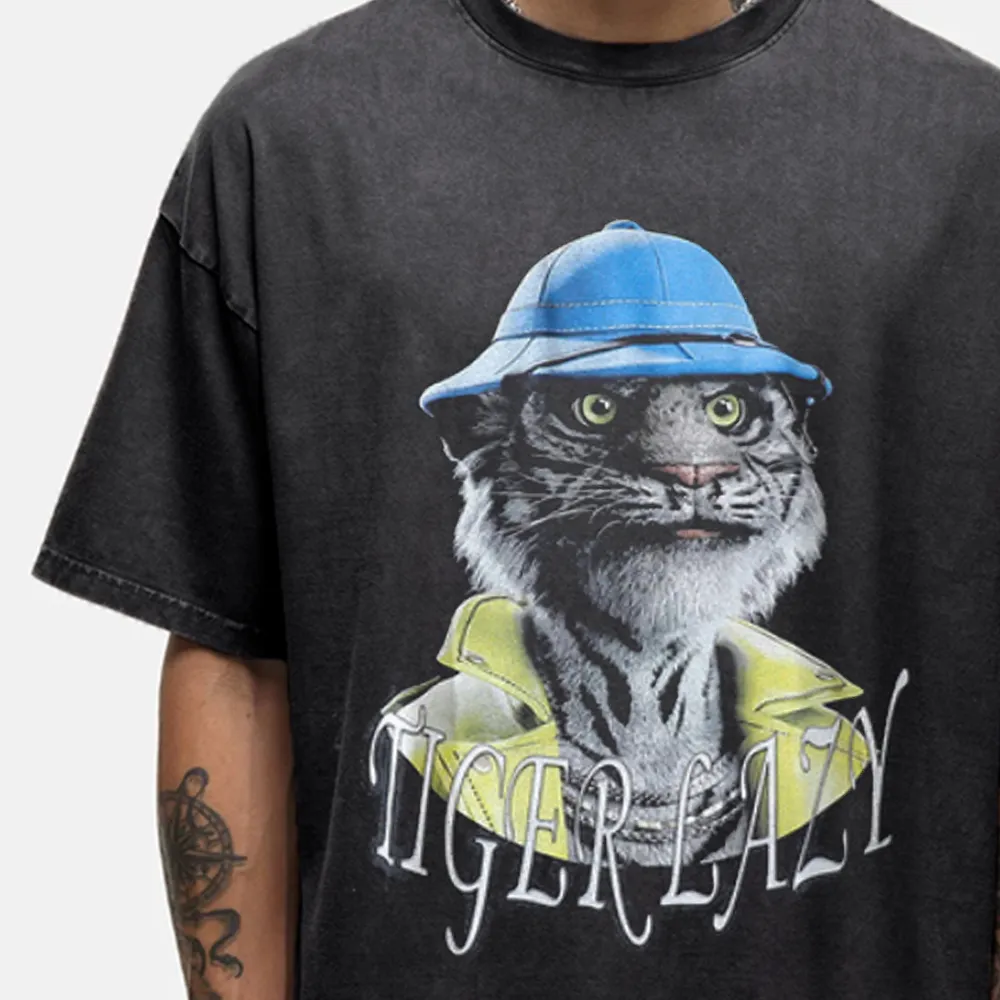 Gangster Tiger Washed T-Shirt