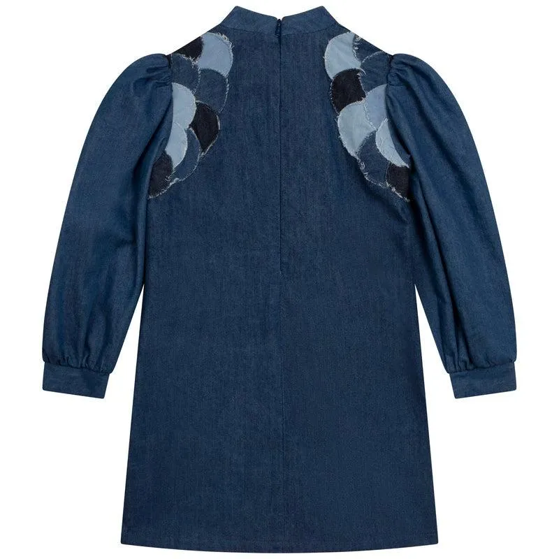Girls Blue Scallop Dress