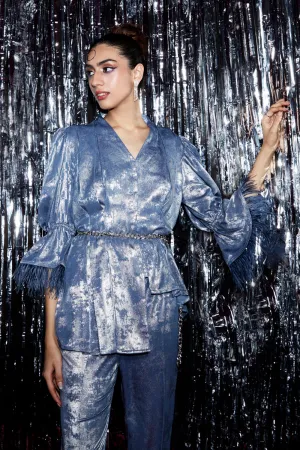 Glittery Juliet Sleeve Co-Ord Set