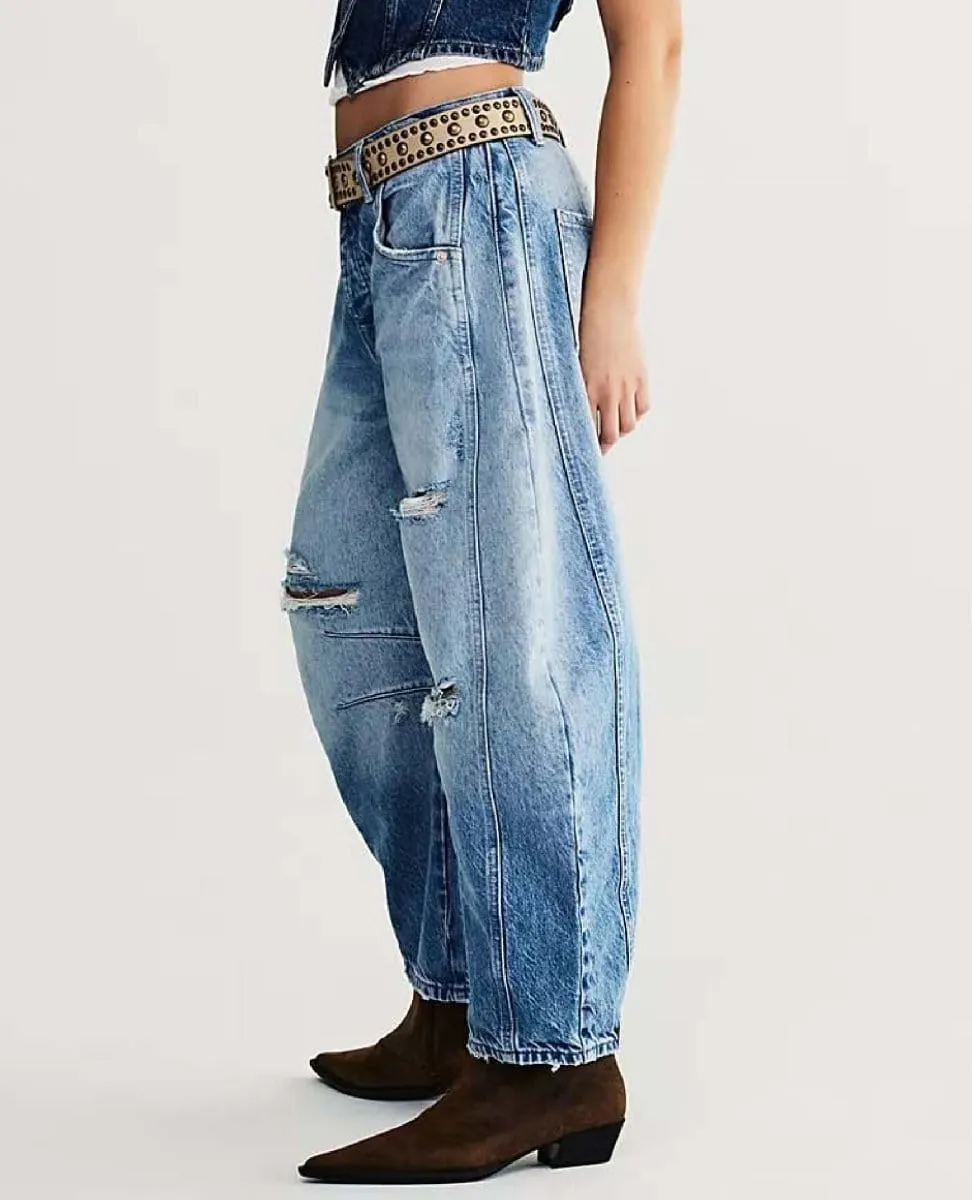Good Luck Barrel Jean Barnyard Blue