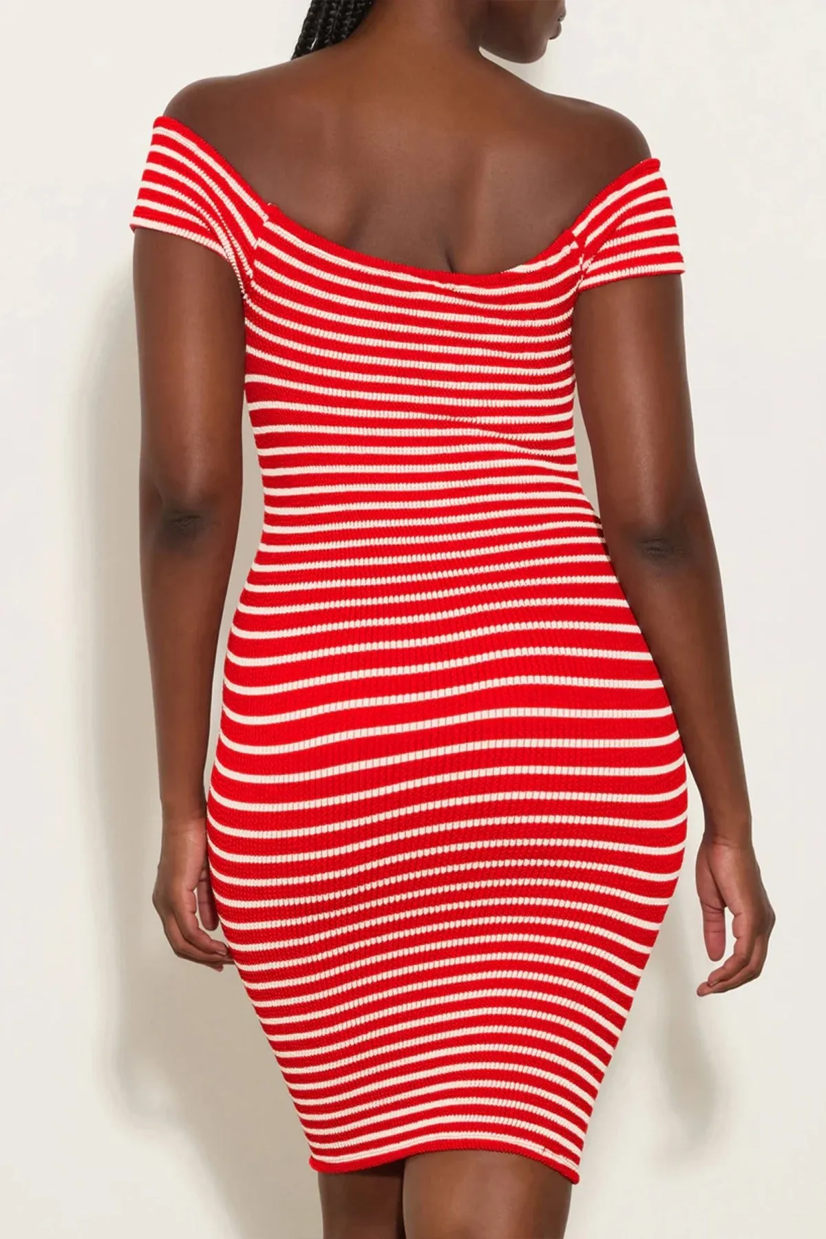 Grace Crinkle Dress in Red White
