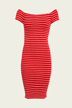 Grace Crinkle Dress in Red White