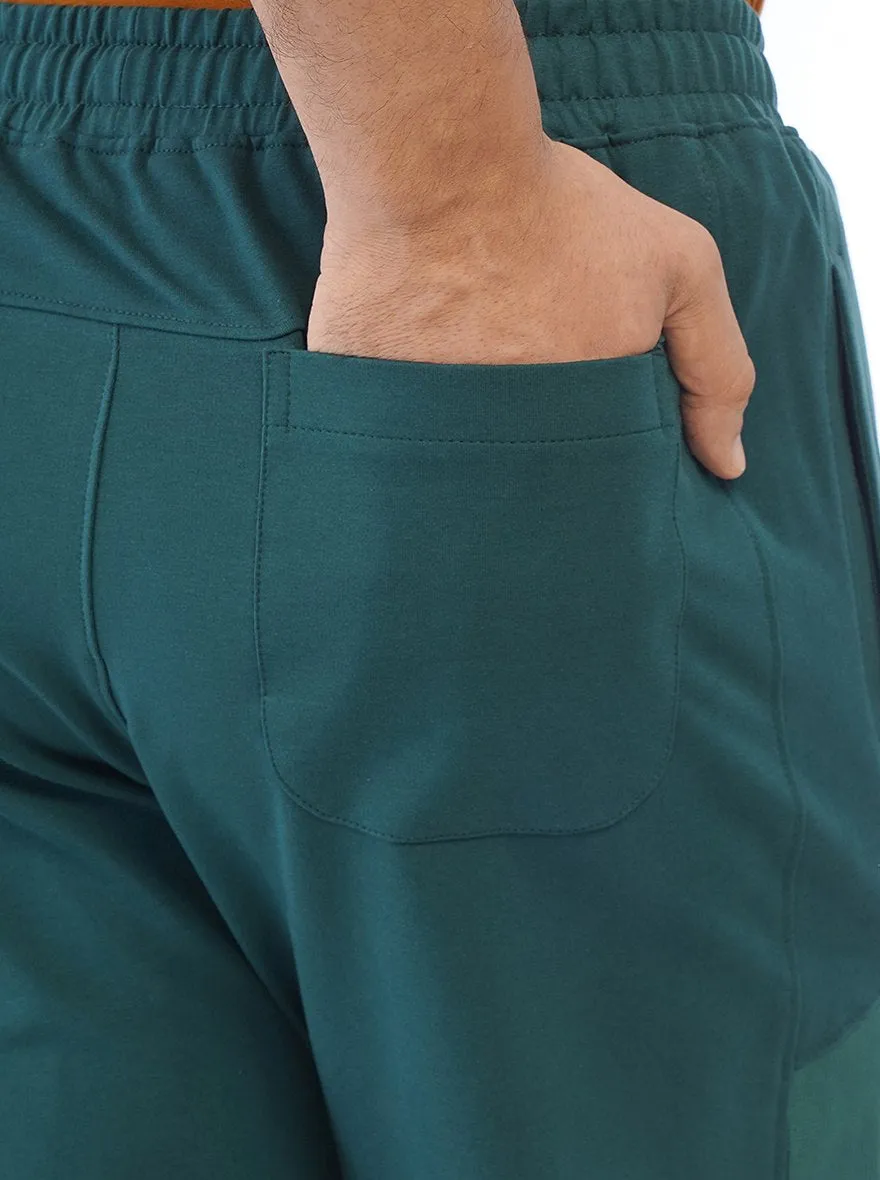 Green Solid Slim Fit Track Pant | JadeBlue