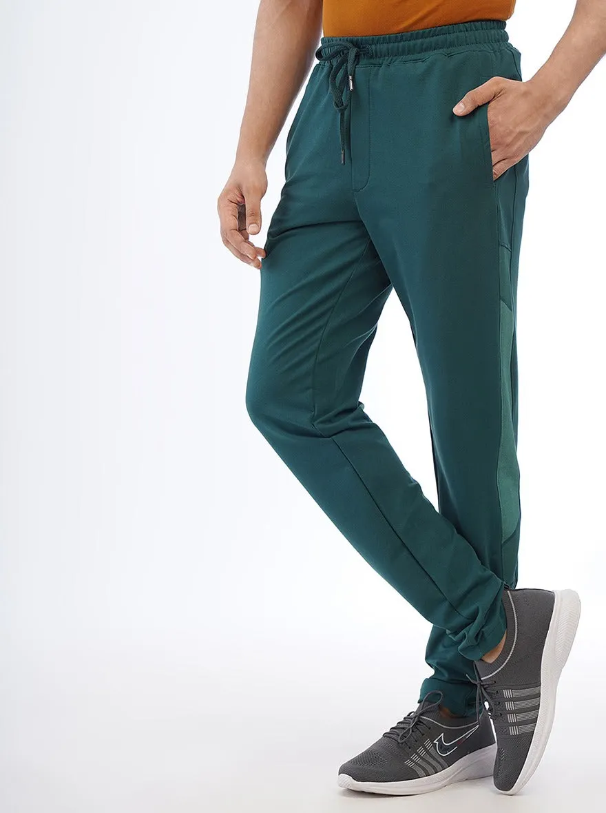 Green Solid Slim Fit Track Pant | JadeBlue