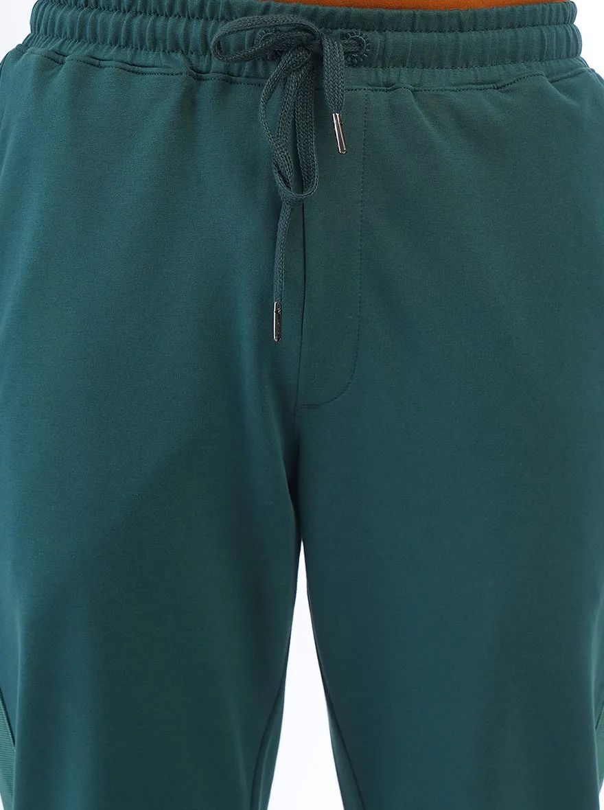Green Solid Slim Fit Track Pant | JadeBlue