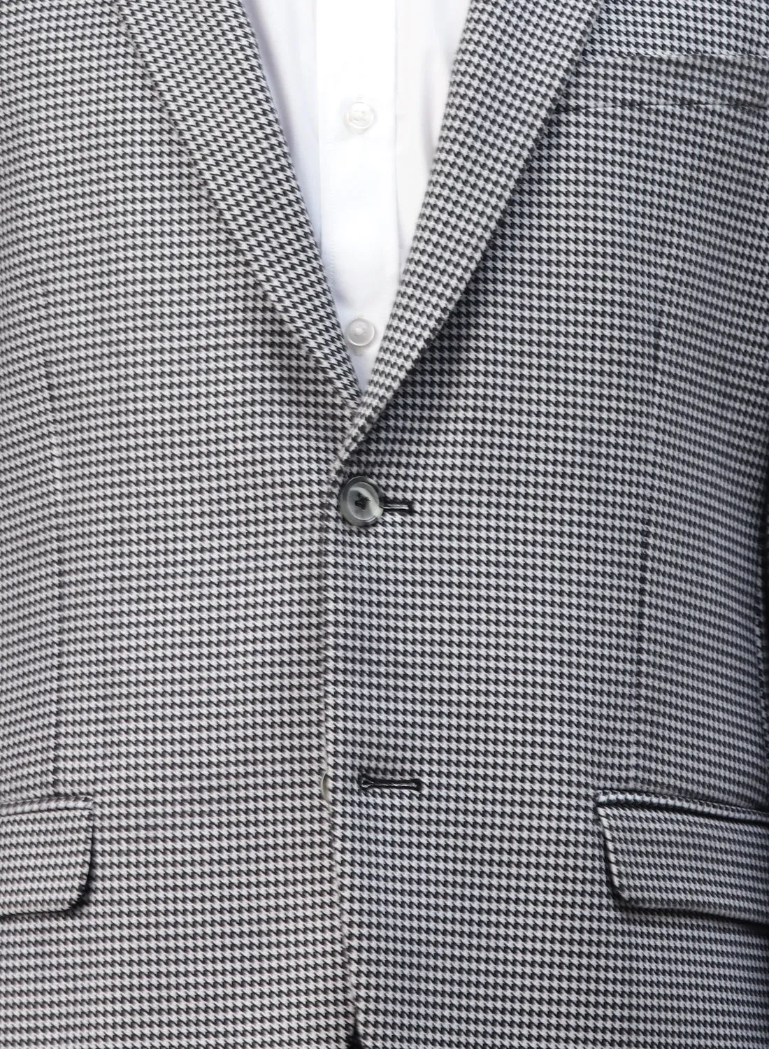 Grey Knit Houndstooth Notch Jacket