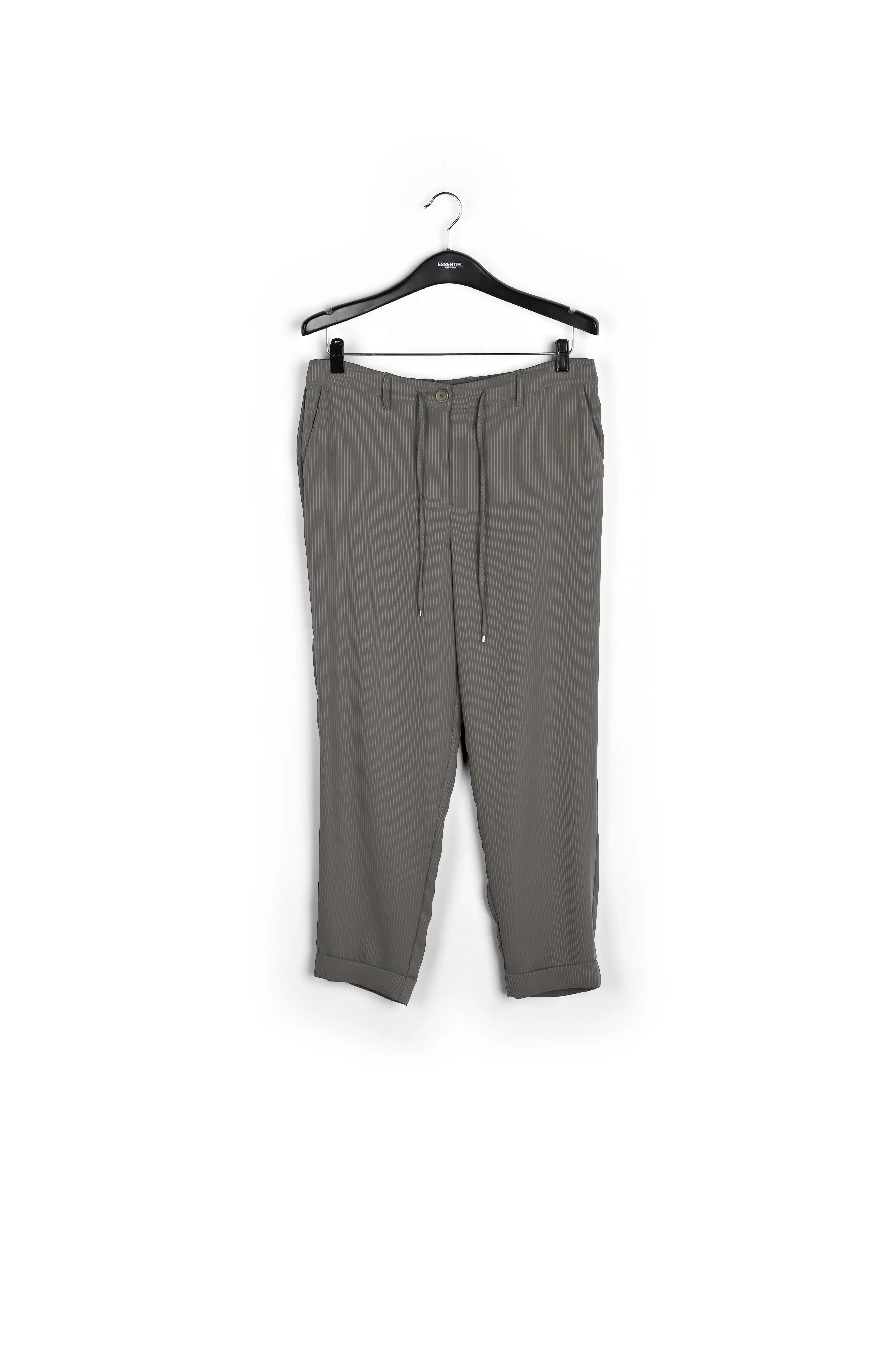 Grey striped tapered pants
