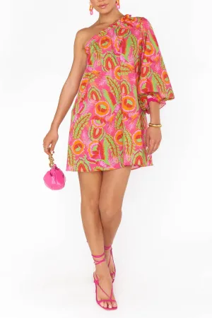 High Volume Mini Dress in Paradise Palms