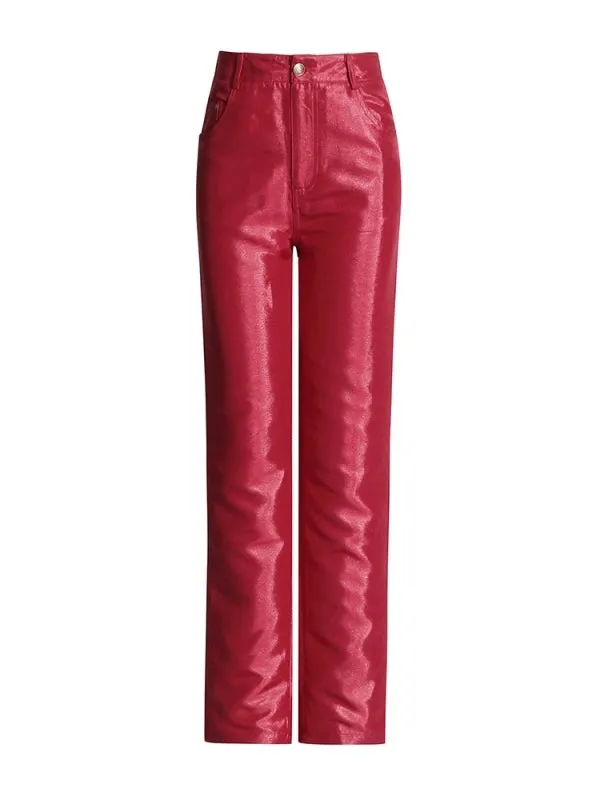 High Waist Hollow Out Slim Fit Pants