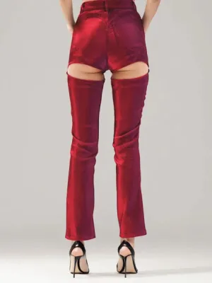 High Waist Hollow Out Slim Fit Pants