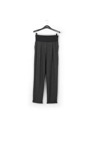 High-waisted black and white tapered pants